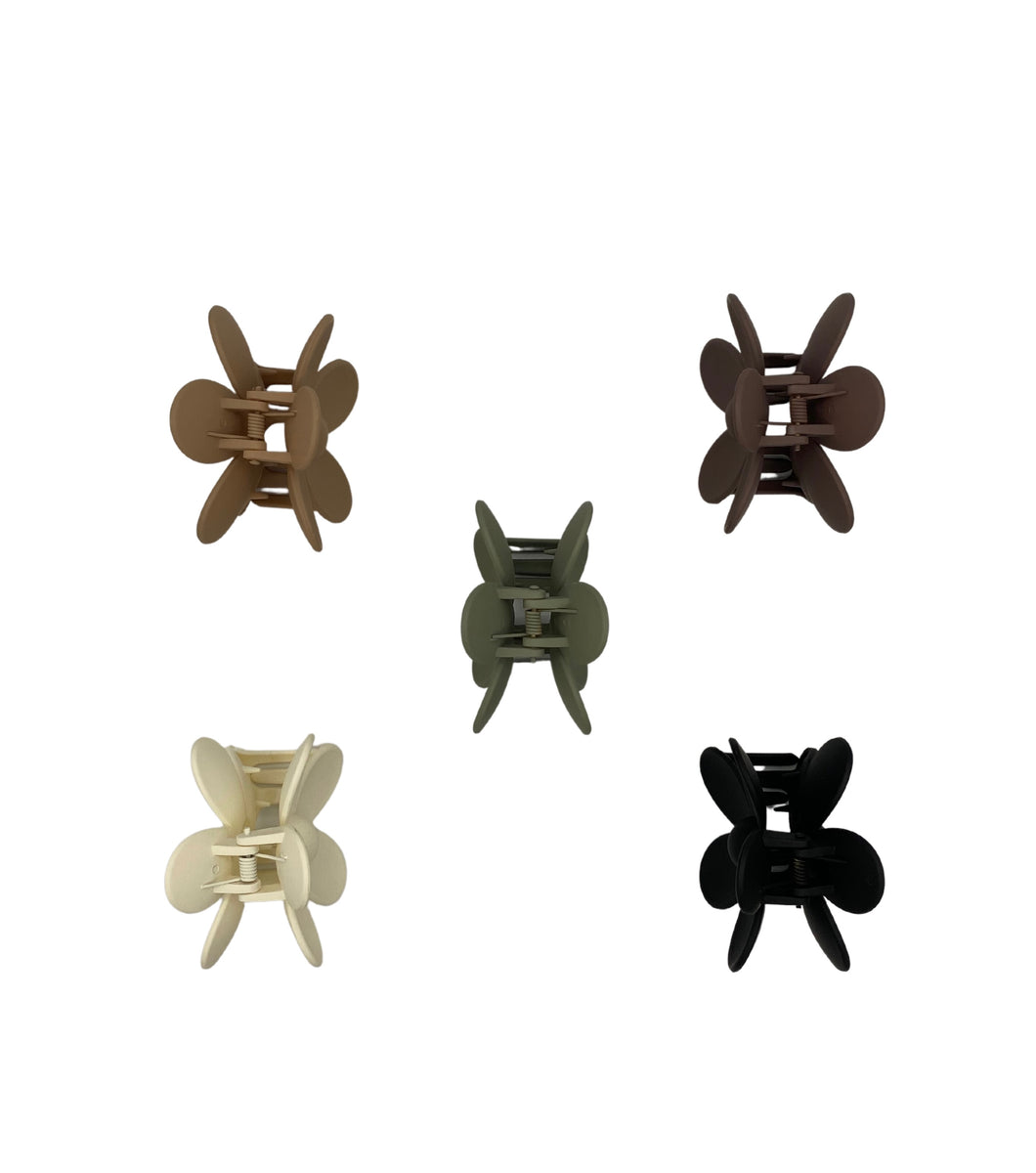 Flower Claw Clip: Tan