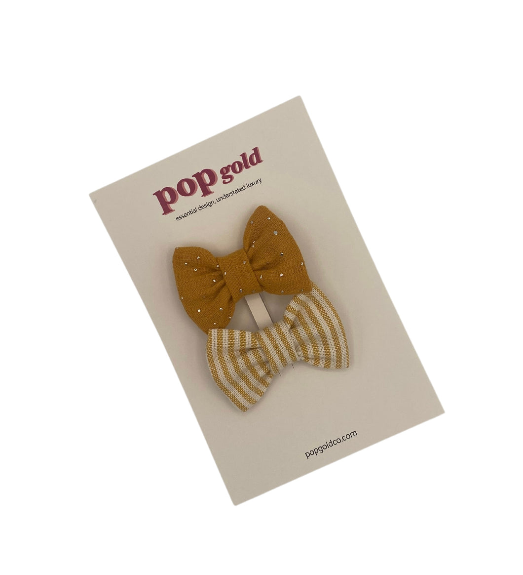 Clip in Bows: Mustard yellow